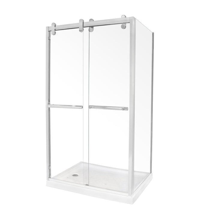 Shower Cabinet Chrome and Acrylic Shower Tray Rectangular
